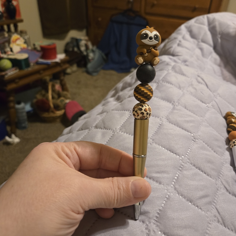 Cute Sloth Beaded Pen